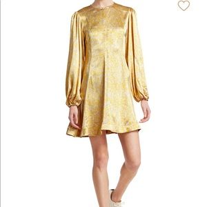 ganni dress yellow flowers